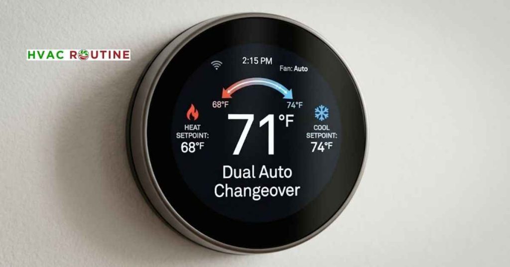 A modern smart thermostat display