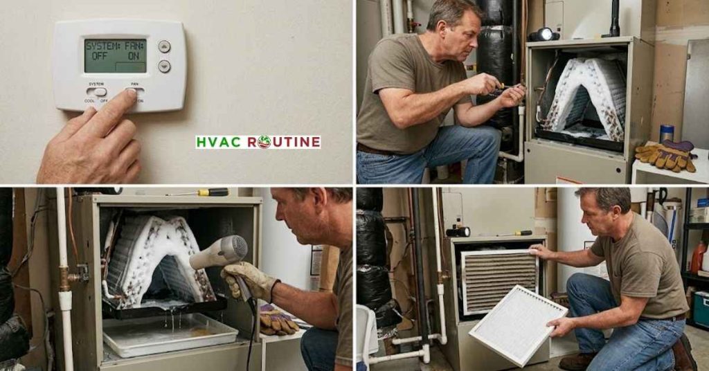 Frozen Evaporator Coil Defrosting Steps for Homeowners