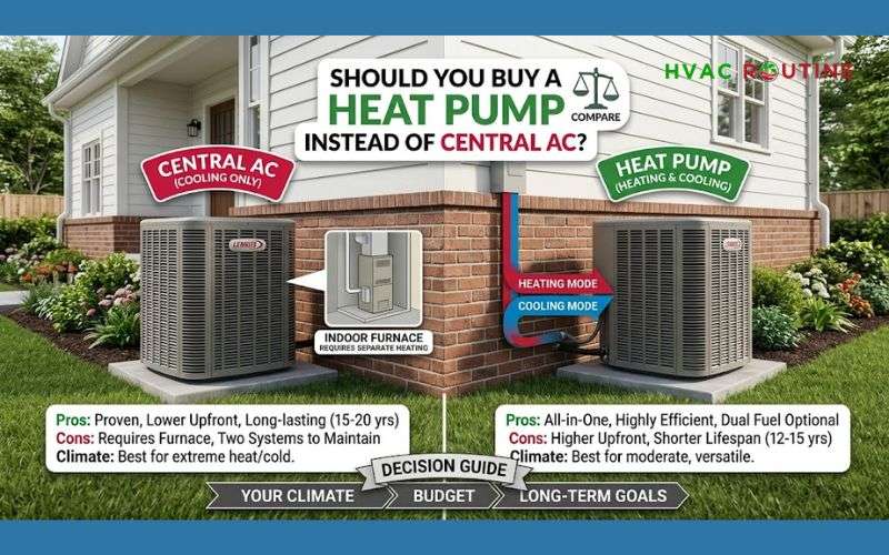 Buy a heat pump instead of central AC