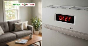LG mini split air conditioner indoor unit flashing the CH21 error code on the digital display